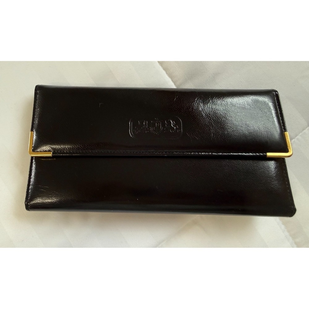 VTG Buxton Aniline Goat Skin Brown Leather Wallet 7.25"x3.75" Kisslock Gold